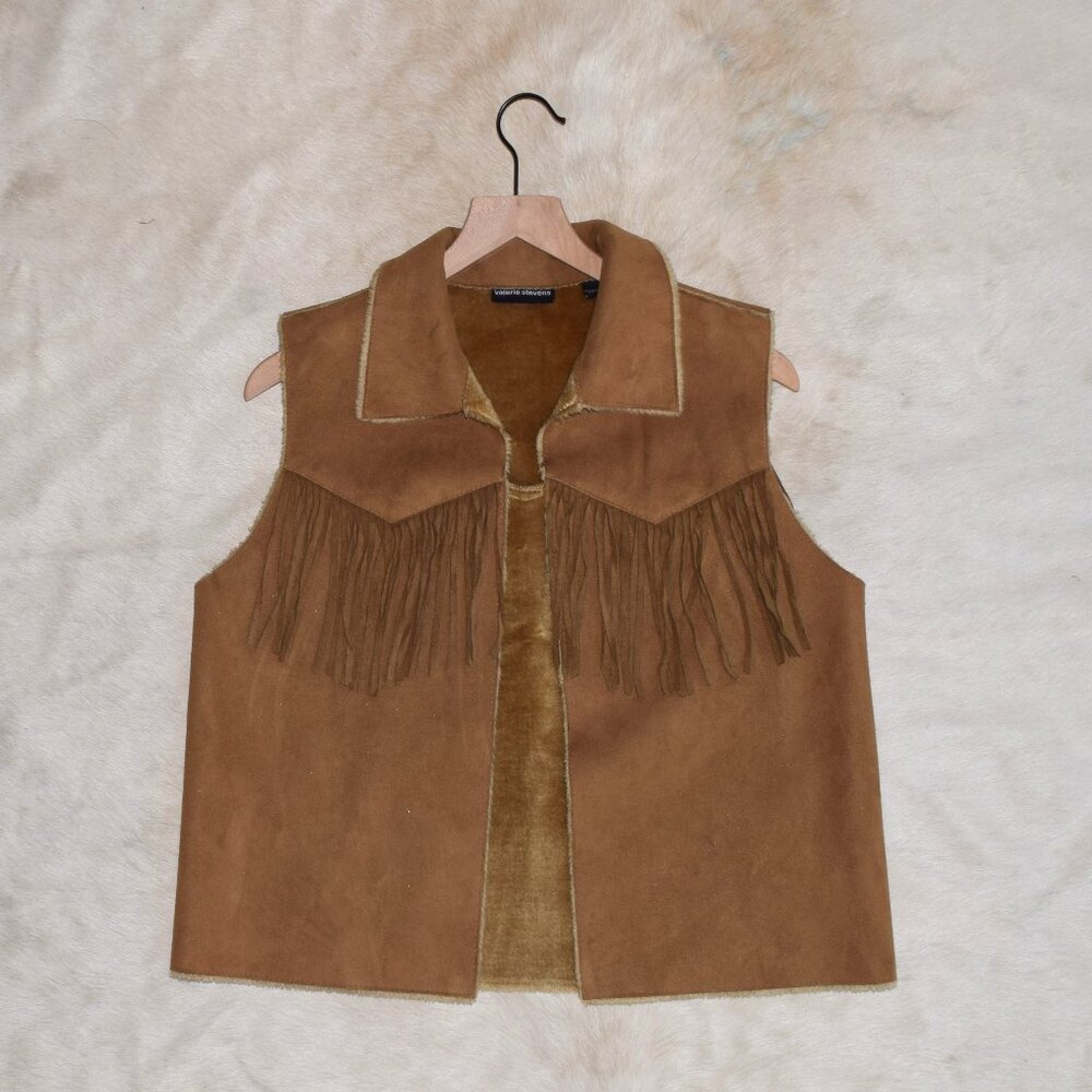 Faux Suede Fringe Vest
